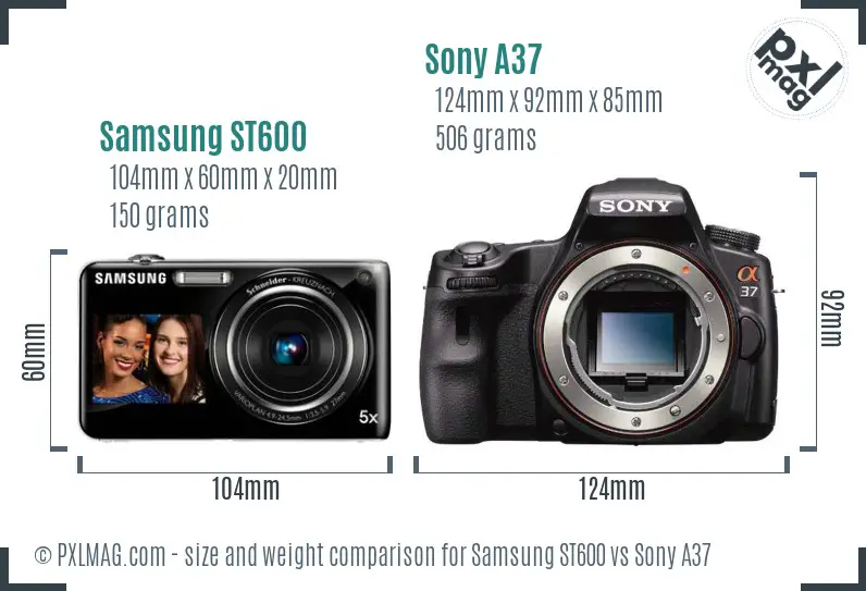 Samsung ST600 vs Sony A37 size comparison Samsung ST600 vs Sony A37 size comparison