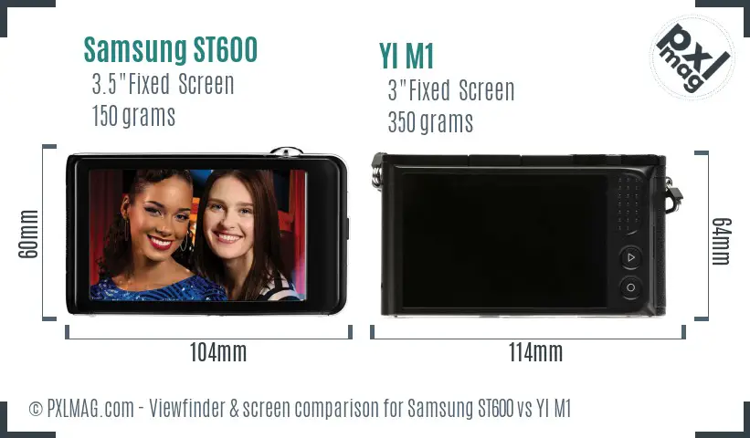 Samsung ST600 vs YI M1 Screen and Viewfinder comparison Samsung ST600 vs YI M1 Screen and Viewfinder comparison