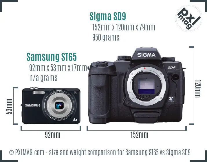 Samsung ST65 vs Sigma SD9 size comparison