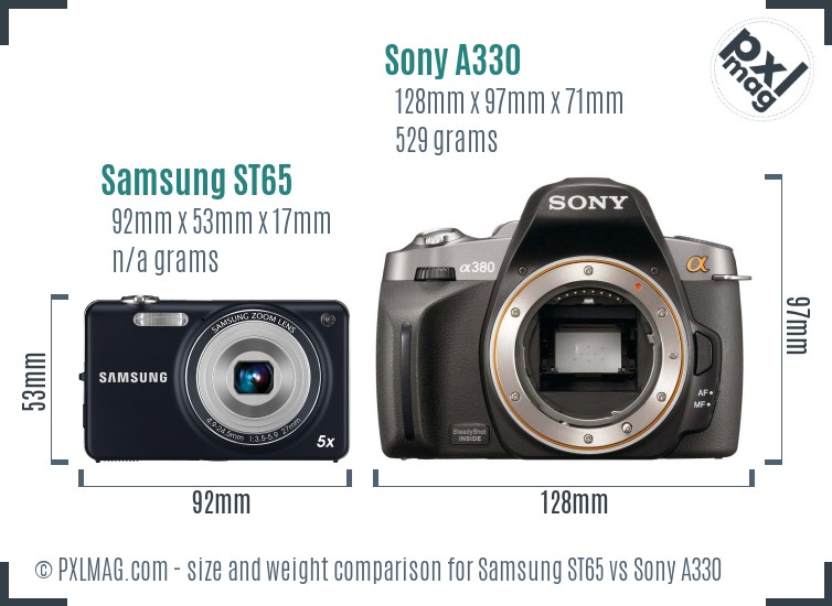 Samsung ST65 vs Sony A330 size comparison Samsung ST65 vs Sony A330 size comparison