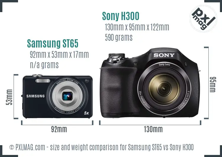 Samsung ST65 vs Sony H300 size comparison Samsung ST65 vs Sony H300 size comparison