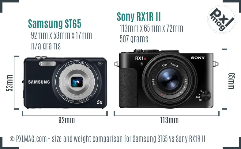 Samsung ST65 vs Sony RX1R II size comparison Samsung ST65 vs Sony RX1R II size comparison