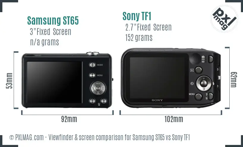 Samsung ST65 vs Sony TF1 Screen and Viewfinder comparison Samsung ST65 vs Sony TF1 Screen and Viewfinder comparison