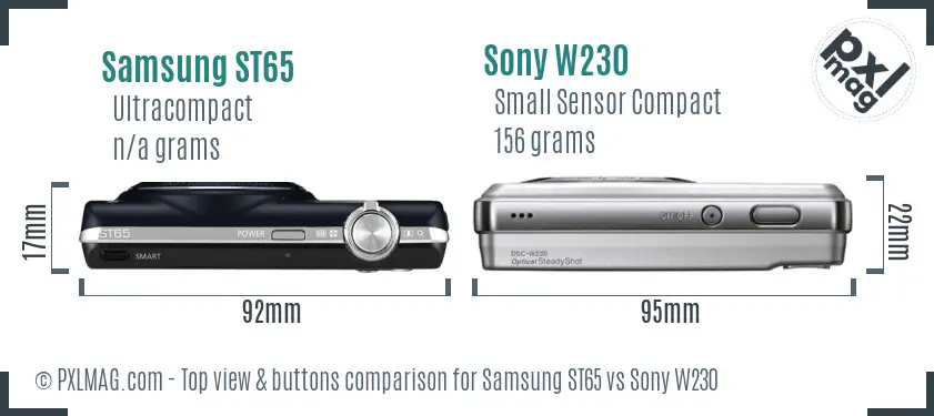 Top view design and control layout comparison