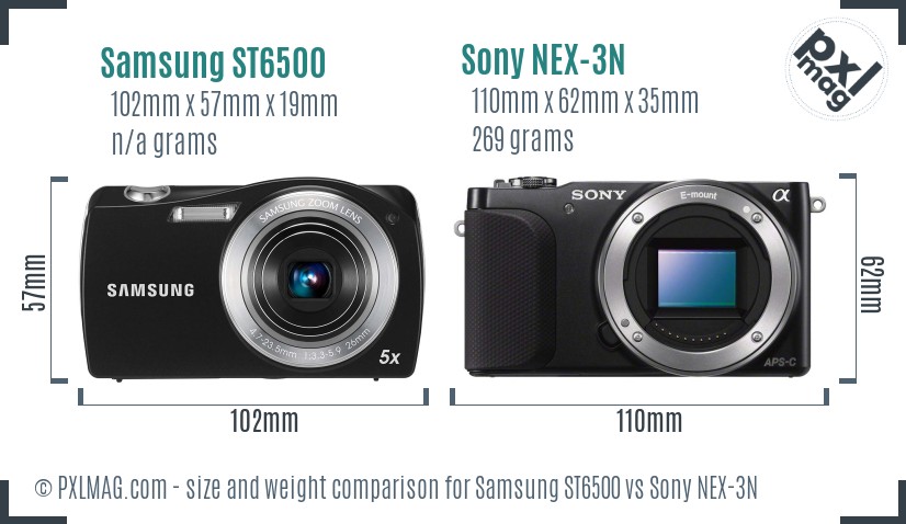 Samsung ST6500 vs Sony NEX-3N size comparison Samsung ST6500 vs Sony NEX-3N size comparison