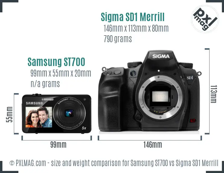 Samsung ST700 vs Sigma SD1 Merrill size comparison
