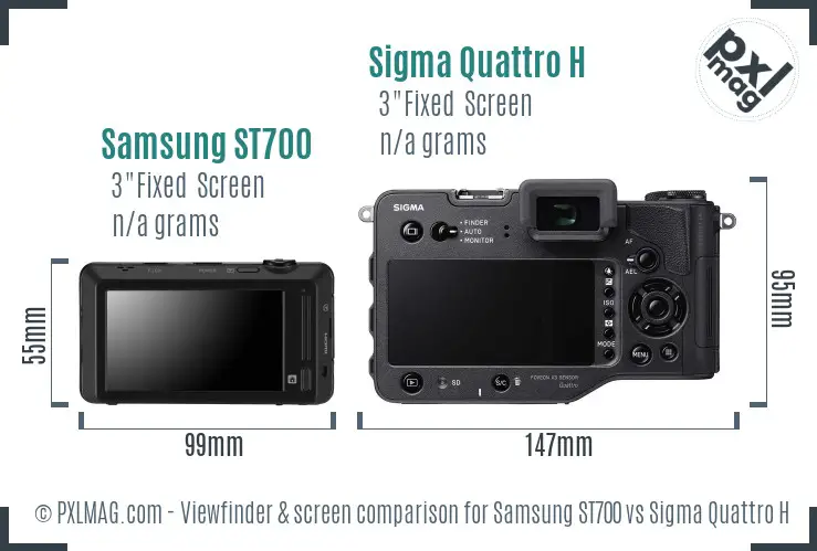 Samsung ST700 vs Sigma Quattro H Screen and Viewfinder comparison