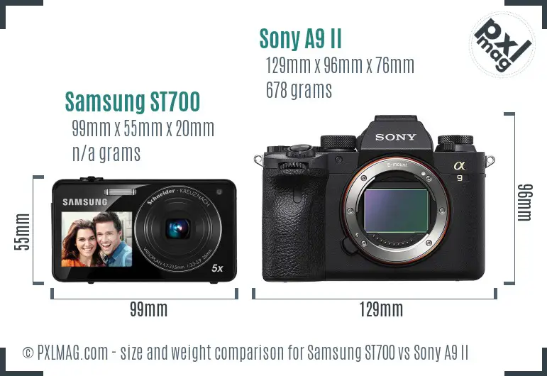 Samsung ST700 vs Sony A9 II size comparison Samsung ST700 vs Sony A9 II size comparison