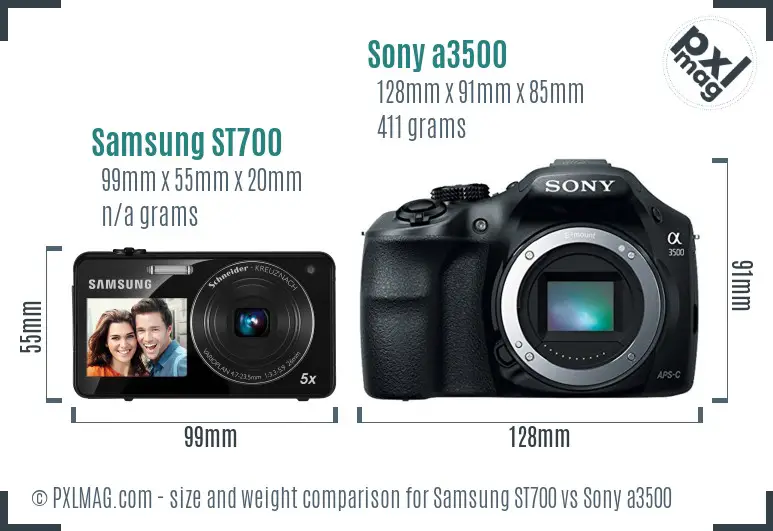 Samsung ST700 vs Sony a3500 size comparison