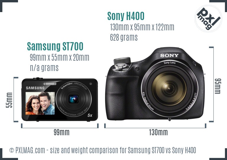 Samsung ST700 vs Sony H400 size comparison Samsung ST700 vs Sony H400 size comparison