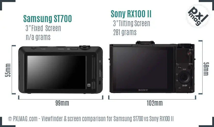 Samsung ST700 vs Sony RX100 II Screen and Viewfinder comparison Samsung ST700 vs Sony RX100 II Screen and Viewfinder comparison