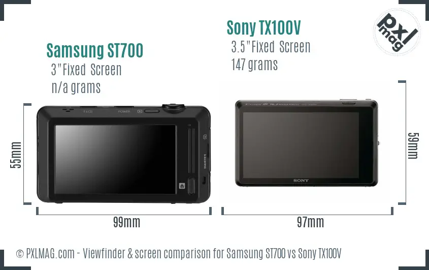 Samsung ST700 vs Sony TX100V Screen and Viewfinder comparison Samsung ST700 vs Sony TX100V Screen and Viewfinder comparison