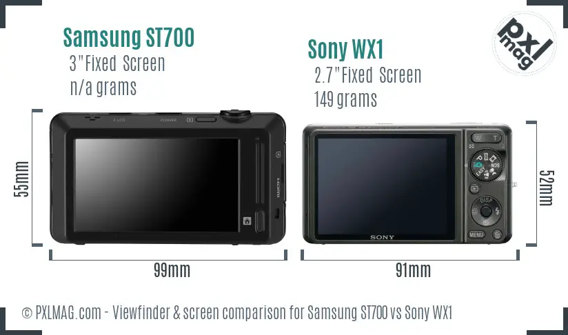 Samsung ST700 vs Sony WX1 Screen and Viewfinder comparison Samsung ST700 vs Sony WX1 Screen and Viewfinder comparison
