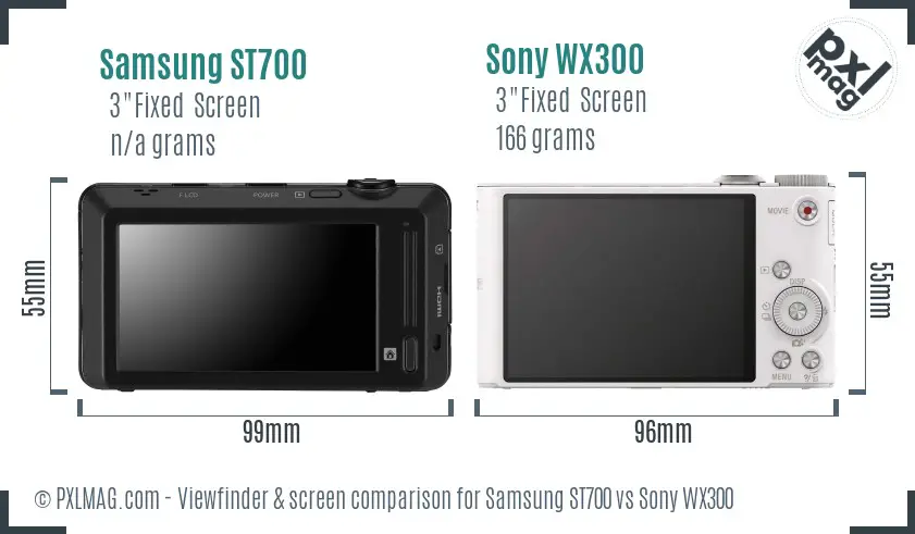 Samsung ST700 vs Sony WX300 Screen and Viewfinder comparison Samsung ST700 vs Sony WX300 Screen and Viewfinder comparison