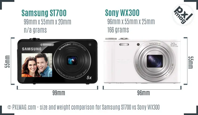 Samsung ST700 vs Sony WX300 size comparison Samsung ST700 vs Sony WX300 size comparison