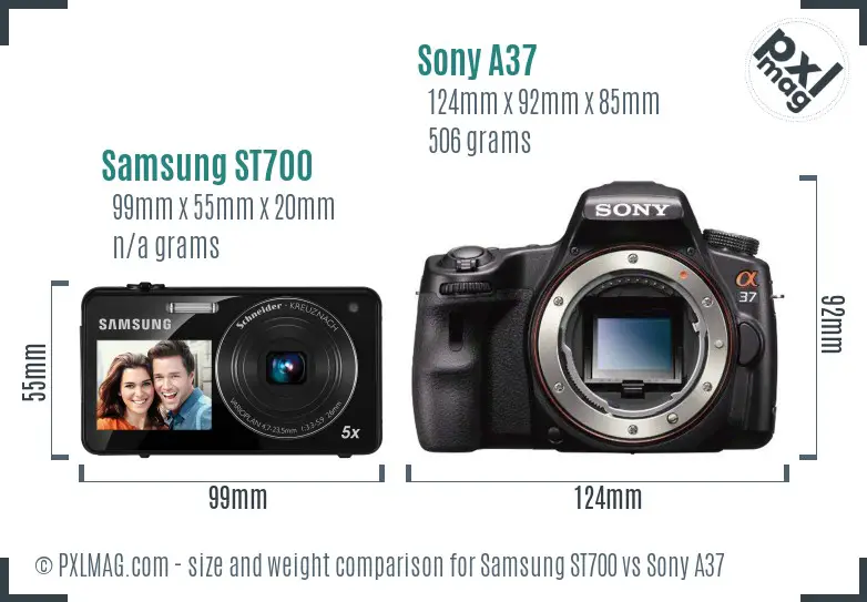 Samsung ST700 vs Sony A37 size comparison
