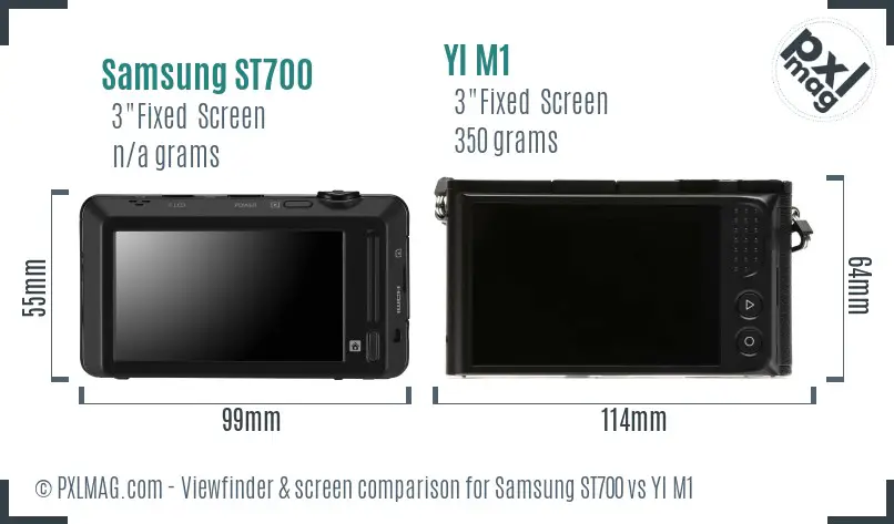Samsung ST700 vs YI M1 Screen and Viewfinder comparison Samsung ST700 vs YI M1 Screen and Viewfinder comparison