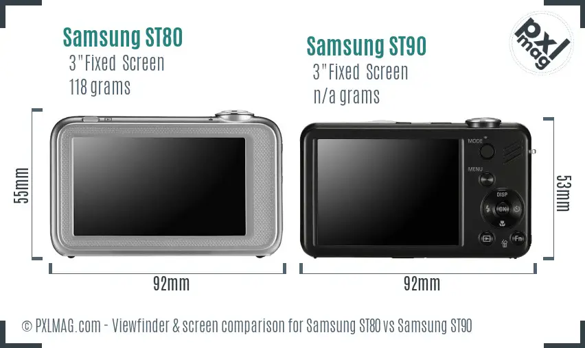Samsung ST80 vs Samsung ST90 Screen and Viewfinder comparison