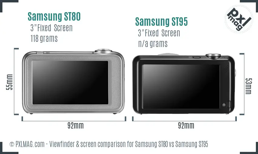 Samsung ST80 vs Samsung ST95 Screen and Viewfinder comparison