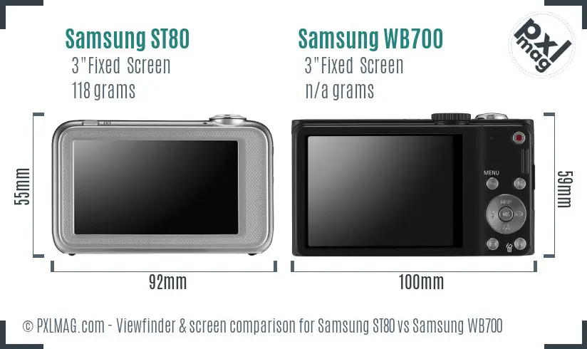 Samsung ST80 vs Samsung WB700 Screen and Viewfinder comparison