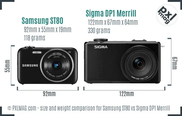 Samsung ST80 vs Sigma DP1 Merrill size comparison