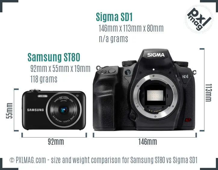Samsung ST80 vs Sigma SD1 size comparison