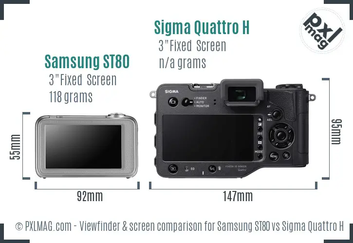 Samsung ST80 vs Sigma Quattro H Screen and Viewfinder comparison