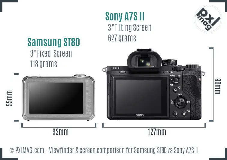 Samsung ST80 vs Sony A7S II Screen and Viewfinder comparison
