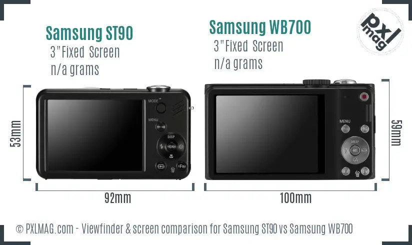 Samsung ST90 vs Samsung WB700 Screen and Viewfinder comparison