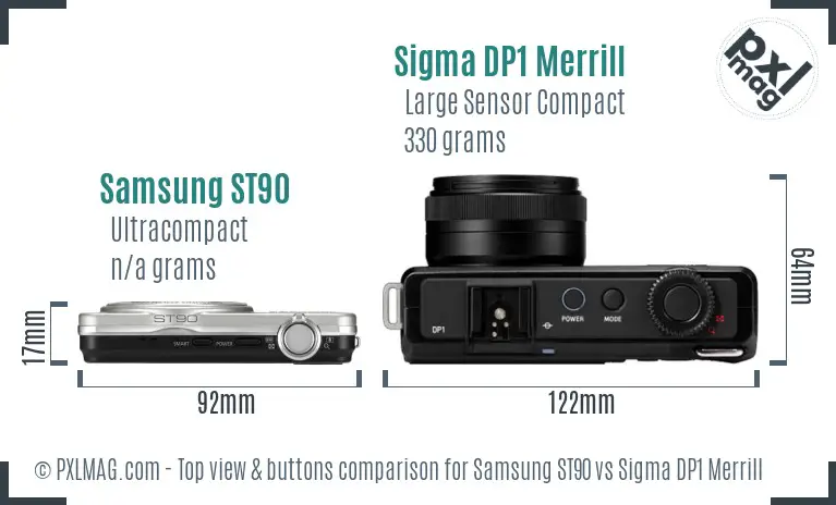 Top view design and control layout comparison