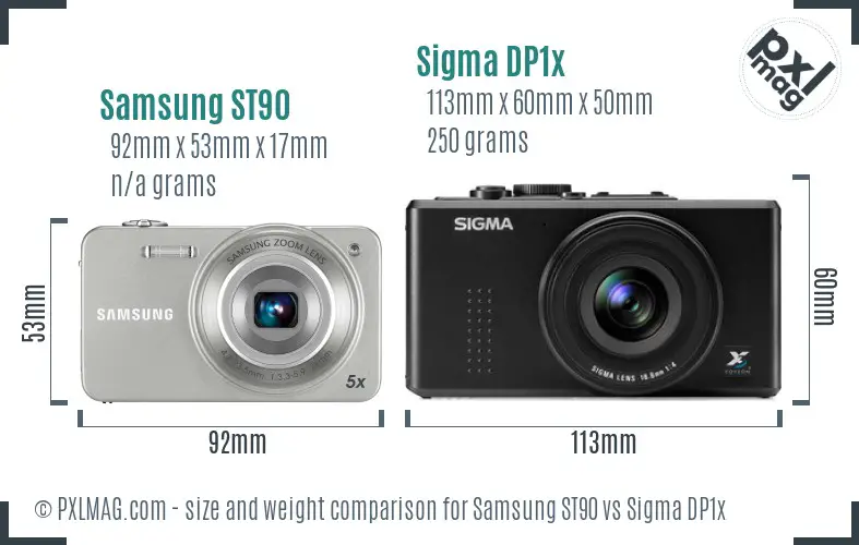 Samsung ST90 vs Sigma DP1x size comparison