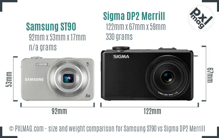 Samsung ST90 vs Sigma DP2 Merrill size comparison
