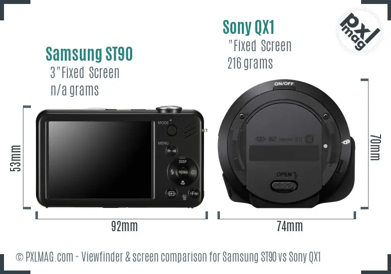 Samsung ST90 vs Sony QX1 Screen and Viewfinder comparison Samsung ST90 vs Sony QX1 Screen and Viewfinder comparison