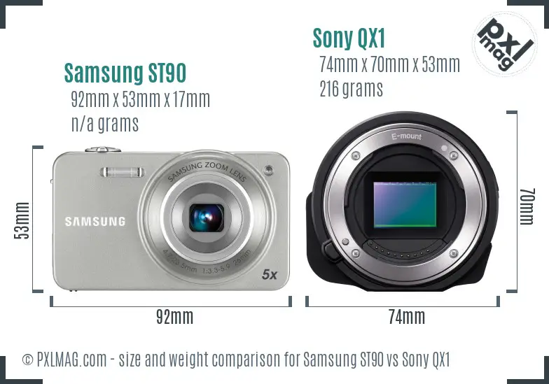 Samsung ST90 vs Sony QX1 size comparison Samsung ST90 vs Sony QX1 size comparison