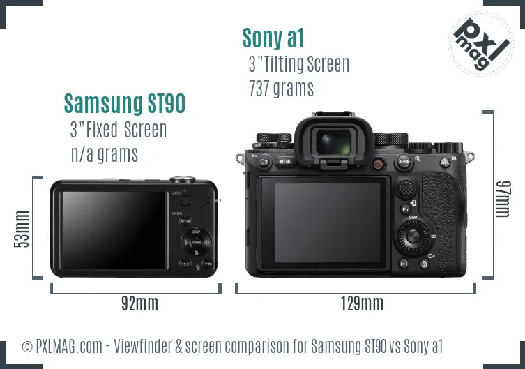 Samsung ST90 vs Sony a1 Screen and Viewfinder comparison Samsung ST90 vs Sony a1 Screen and Viewfinder comparison