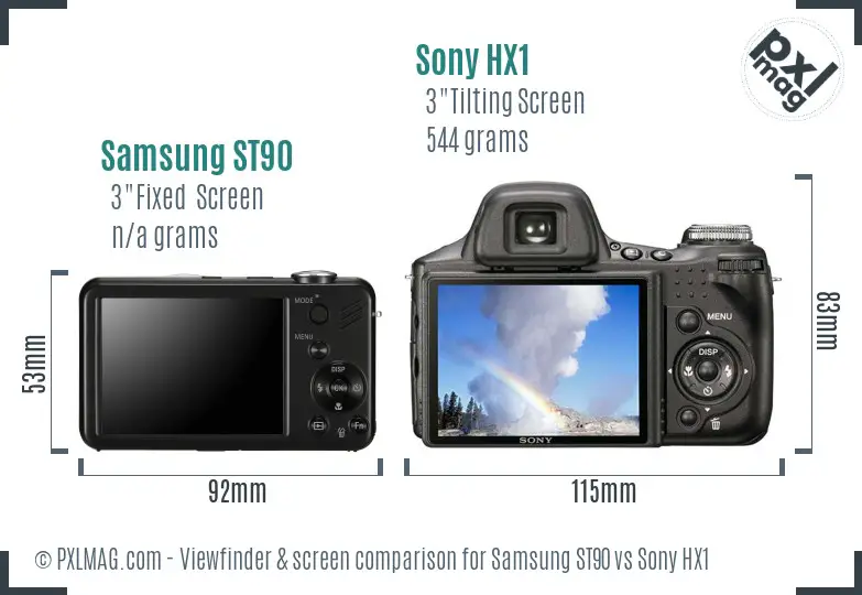 Samsung ST90 vs Sony HX1 Screen and Viewfinder comparison Samsung ST90 vs Sony HX1 Screen and Viewfinder comparison