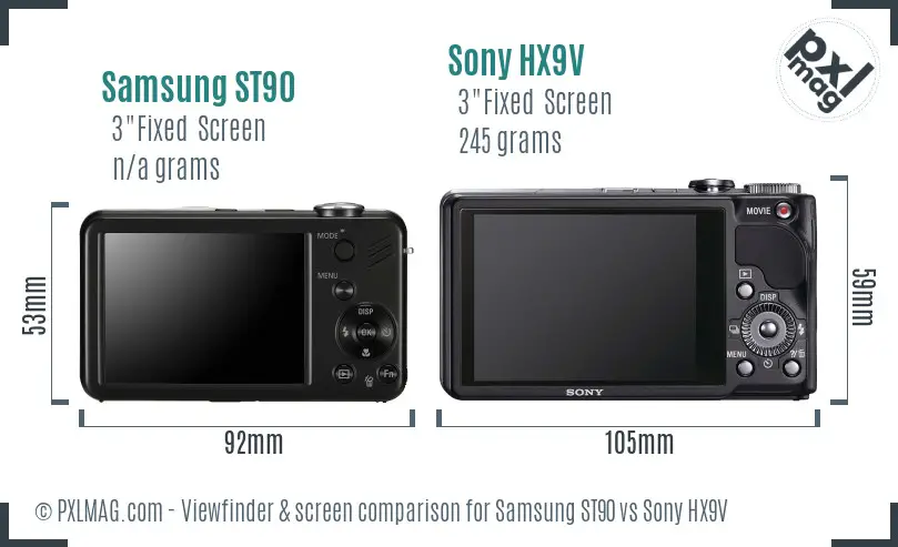Samsung ST90 vs Sony HX9V Screen and Viewfinder comparison Samsung ST90 vs Sony HX9V Screen and Viewfinder comparison
