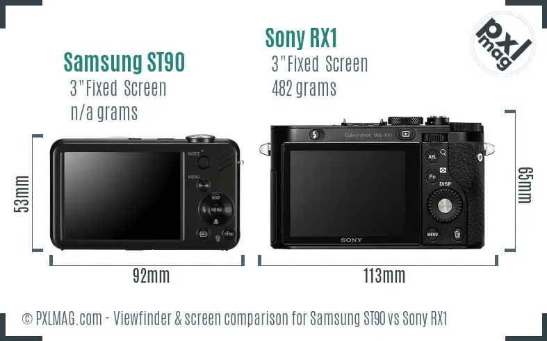 Samsung ST90 vs Sony RX1 Screen and Viewfinder comparison Samsung ST90 vs Sony RX1 Screen and Viewfinder comparison