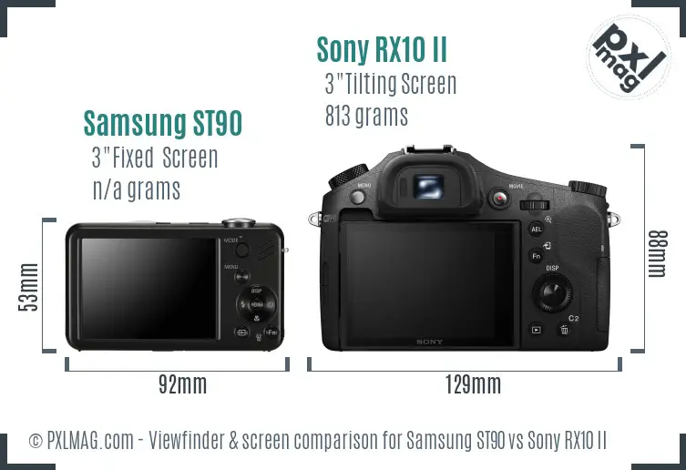 Samsung ST90 vs Sony RX10 II Screen and Viewfinder comparison Samsung ST90 vs Sony RX10 II Screen and Viewfinder comparison