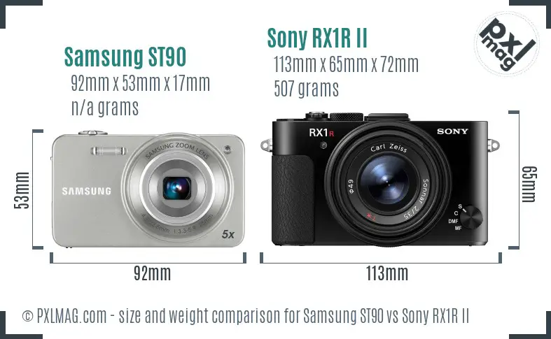 Samsung ST90 vs Sony RX1R II size comparison Samsung ST90 vs Sony RX1R II size comparison