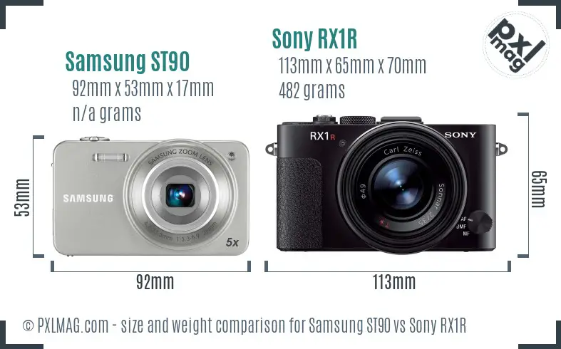 Samsung ST90 vs Sony RX1R size comparison