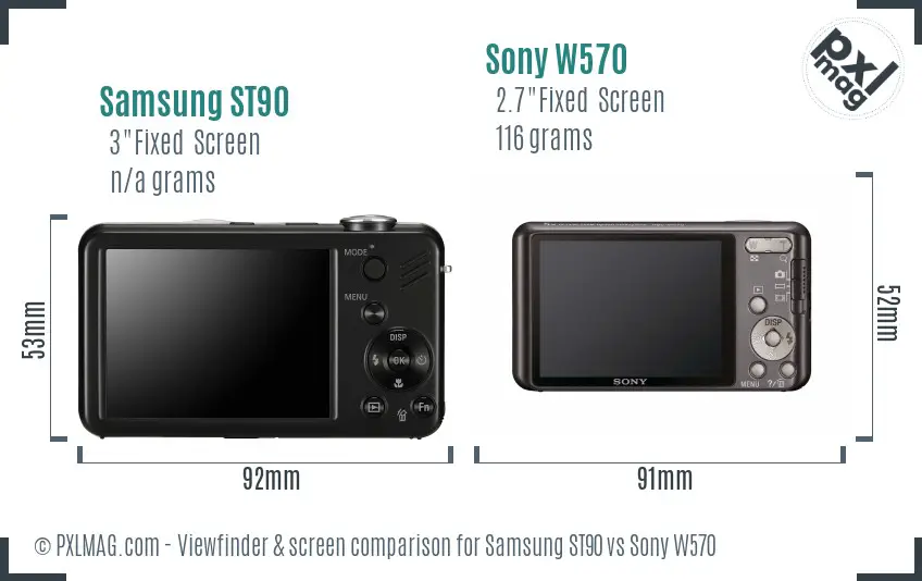 Samsung ST90 vs Sony W570 Screen and Viewfinder comparison Samsung ST90 vs Sony W570 Screen and Viewfinder comparison