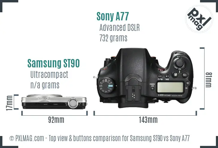 Top view design and control layout comparison
