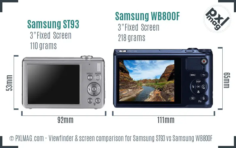 Samsung ST93 vs Samsung WB800F Screen and Viewfinder comparison Samsung ST93 vs Samsung WB800F Screen and Viewfinder comparison