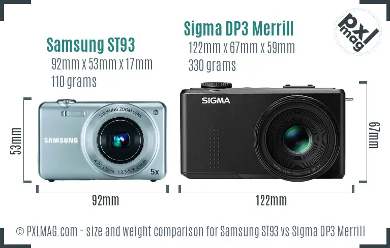 Samsung ST93 vs Sigma DP3 Merrill size comparison Samsung ST93 vs Sigma DP3 Merrill size comparison