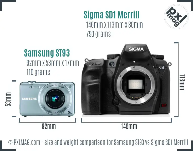 Samsung ST93 vs Sigma SD1 Merrill size comparison