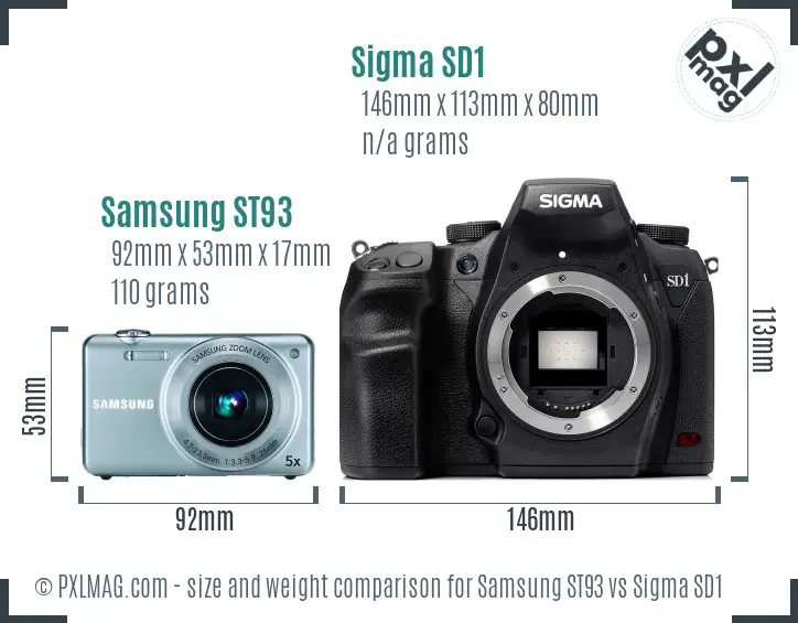 Samsung ST93 vs Sigma SD1 size comparison