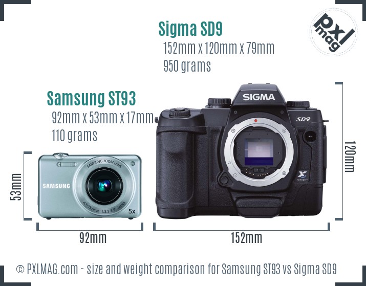 Samsung ST93 vs Sigma SD9 size comparison