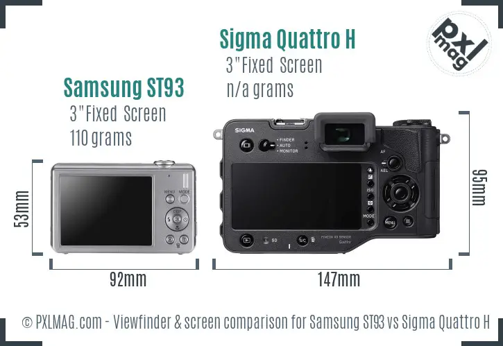Samsung ST93 vs Sigma Quattro H Screen and Viewfinder comparison Samsung ST93 vs Sigma Quattro H Screen and Viewfinder comparison