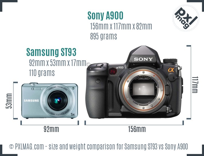 Samsung ST93 vs Sony A900 size comparison Samsung ST93 vs Sony A900 size comparison